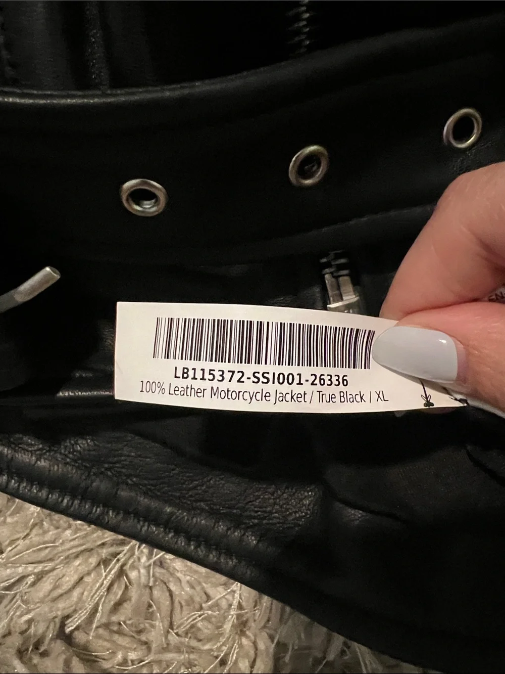 Quince 100% Leather Motorcycle Jacket - True Black - Picture 9 of 11